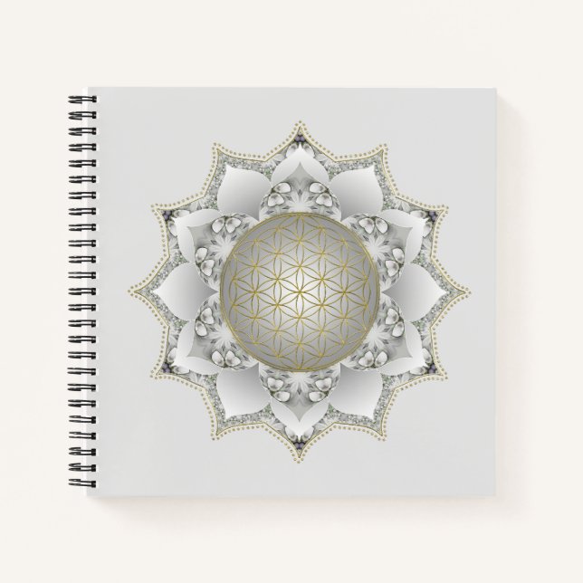 Cuaderno Flor de la Vida - Mandala de Flores 1 (Anverso)