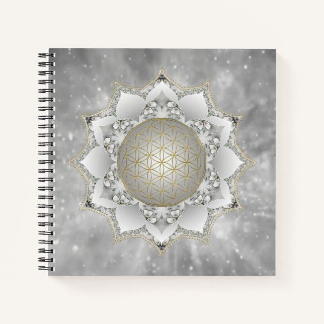Cuaderno Flor de la Vida - Mandala de Flores 1 (Anverso)