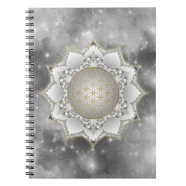 Cuaderno Flor de la Vida - Mandala de Flores 1 (Frente)