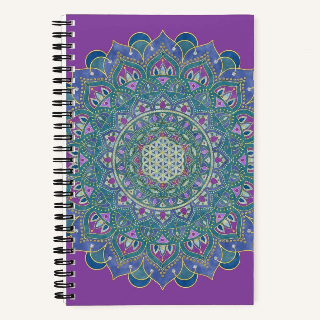 Cuaderno Flor de la Vida - Mandala Estilo India 1 (Anverso)