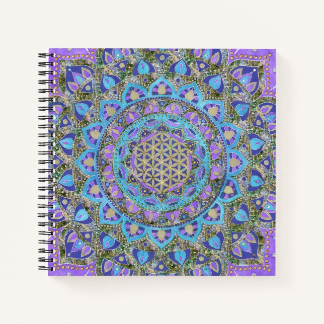 Cuaderno Flor de la Vida - Mandala Estilo India 2 (Anverso)
