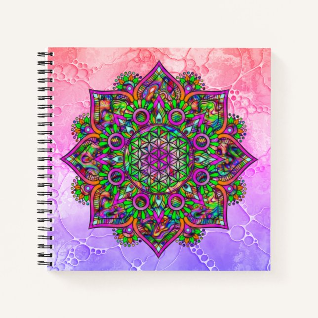 Cuaderno Flor de la Vida - Mandala Indio 1 (Anverso)