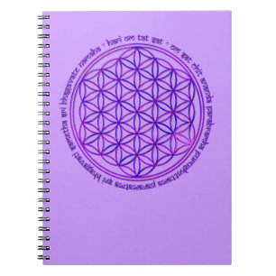 Cuaderno Flor de la vida - mantra de Moola - violeta