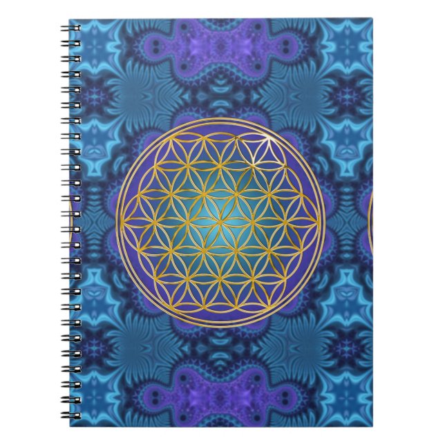 Cuaderno Flor de la vida - oro - fractal 1 (Frente)