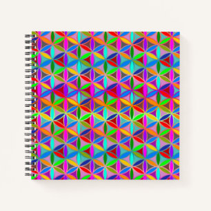 Cuaderno FLOR DE LA VIDA - patrón de gradientes multicolore