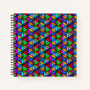 Cuaderno FLOR DE LA VIDA - patrón de gradientes multicolore