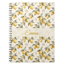 Cuaderno Flor de Limón Vintage – Cítrico Botánico Elegante