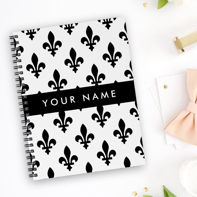 Cuaderno Flor de Lis, Negro sobre Blanco, Negro, Tu Nombre (Subido por el creador)