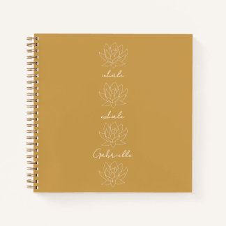 Cuaderno Flor de Loto Amarillo Dorado y Blanco Yoga