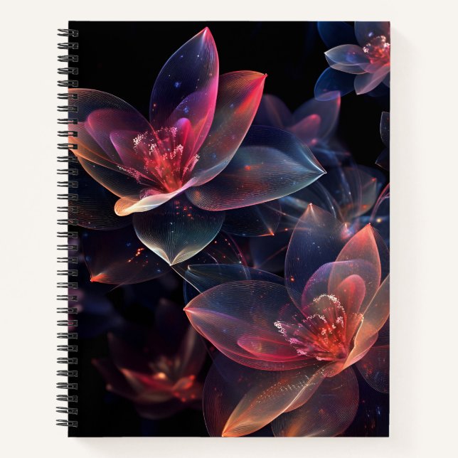 Cuaderno Flor de Loto Cósmico Celestial en Flor (Anverso)