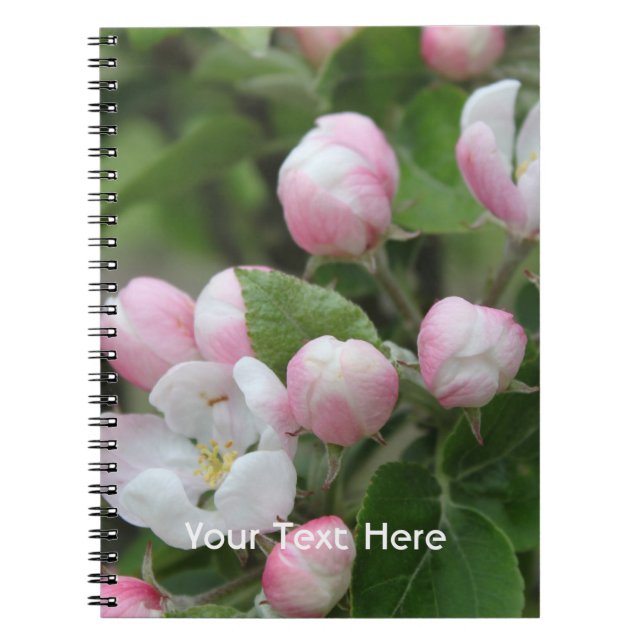 Cuaderno flor de manzana y hojas verdes (Frente)