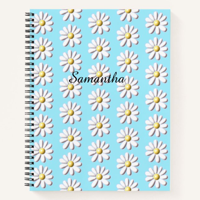 Cuaderno Flor de margarita 3D (Anverso)