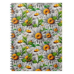 Cuaderno Flor de margarita natural Cottagecore floral