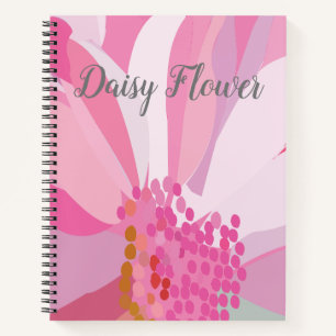 Cuaderno Flor de margarita rosa personalizada