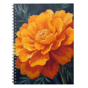 Cuaderno Flor de Marigold Pintura Floral Acuarela
