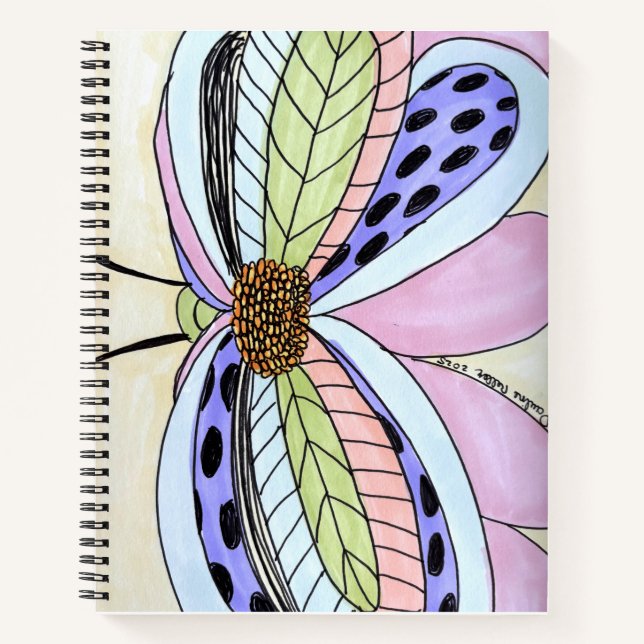 Cuaderno Flor de Mariposa en Blanco (Anverso)