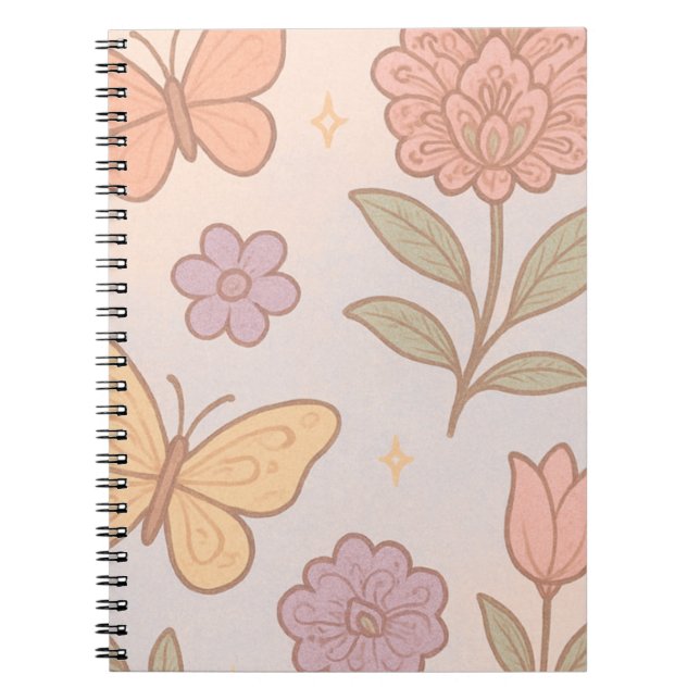 Cuaderno Flor de mariposa pastel (Frente)