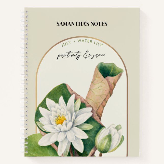Cuaderno Flor de Nacimiento Personalizada Mes Julio Lirio d (Anverso)