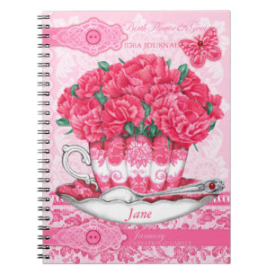 Cuaderno Flor de nacimiento y encaje de enero de Gem