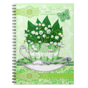 Cuaderno Flor de nacimiento y encaje de gema