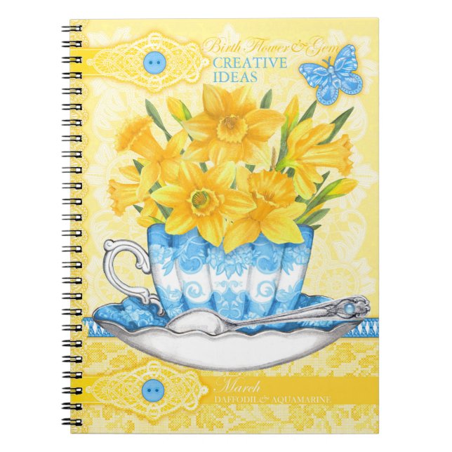 Cuaderno Flor de nacimiento y encaje de la marcha de las jo (Frente)