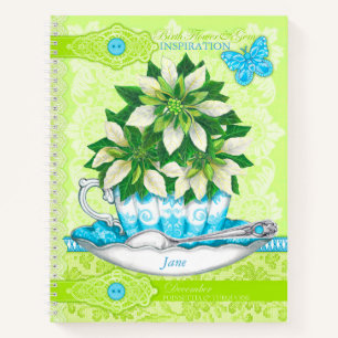 Cuaderno Flor de nacimiento y Gem Diciembre Lace Large