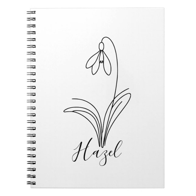 Cuaderno Flor de natalidad personalizada en enero (Frente)