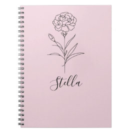 Cuaderno Flor de natalidad personalizada en enero de carnac