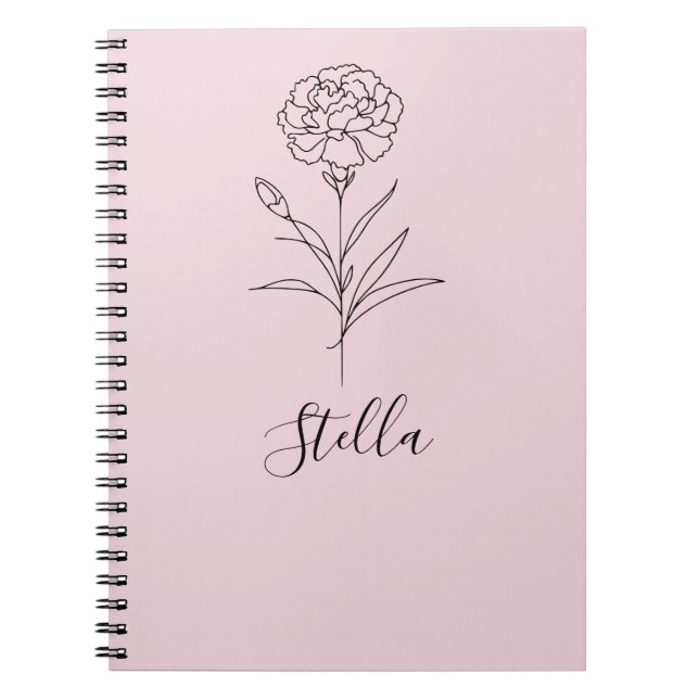Cuaderno Flor de natalidad personalizada en enero de carnac (Frente)