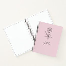 Cuaderno Flor de natalidad personalizada en enero de carnac