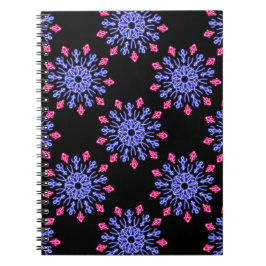 Cuaderno Flor de neón azul y rojo