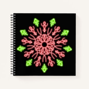Cuaderno Flor de neón roja y verde