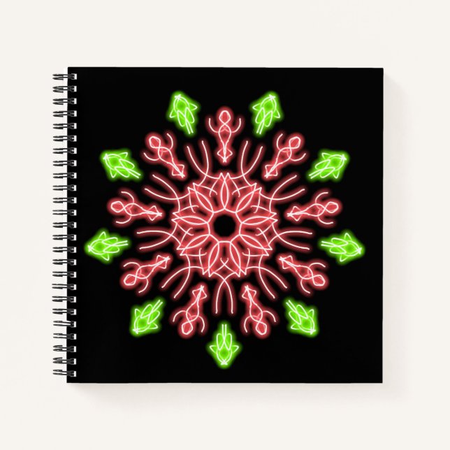 Cuaderno Flor de neón roja y verde (Anverso)
