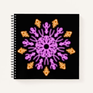 Cuaderno Flor de neón rosa y naranja