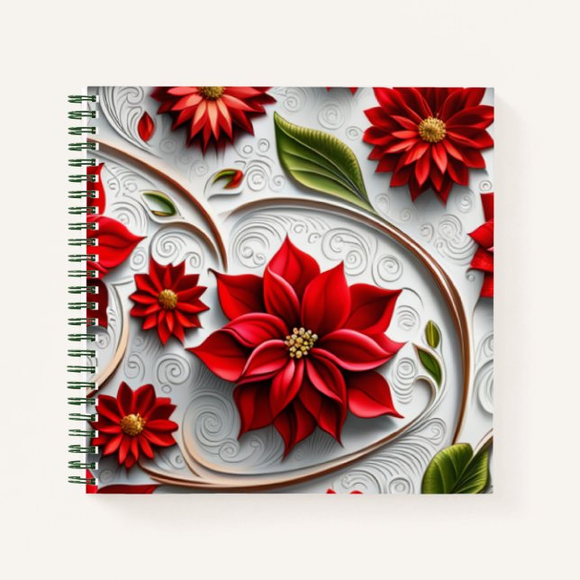 Cuaderno Flor de Nochebuena y Hojas (Anverso)