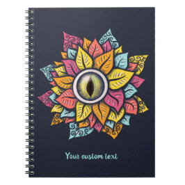 Cuaderno Flor De Ojo Tocante Colorido Extraño Arte Surreali