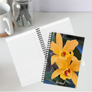 Cuaderno Flor de Orquídea Naranja