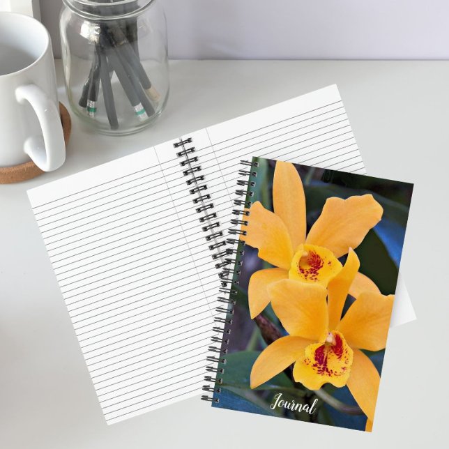 Cuaderno Flor de Orquídea Naranja (In Situ)