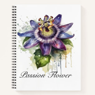 Cuaderno Flor de pasión púrpura apasionada