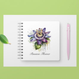 Cuaderno Flor de pasión púrpura apasionada