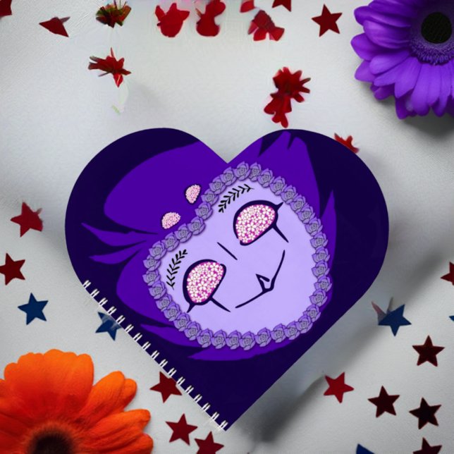 Cuaderno Flor de poder Stolas Goetia Heart (Flower Power Stolas Goetia Heart Notebook Front)
