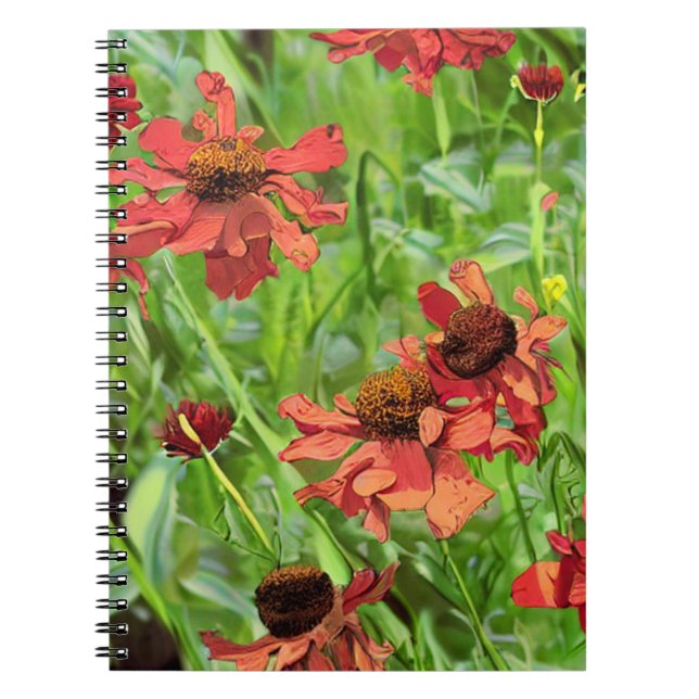 CUADERNO FLOR DE RUDBECKIA ROJA (Frente)