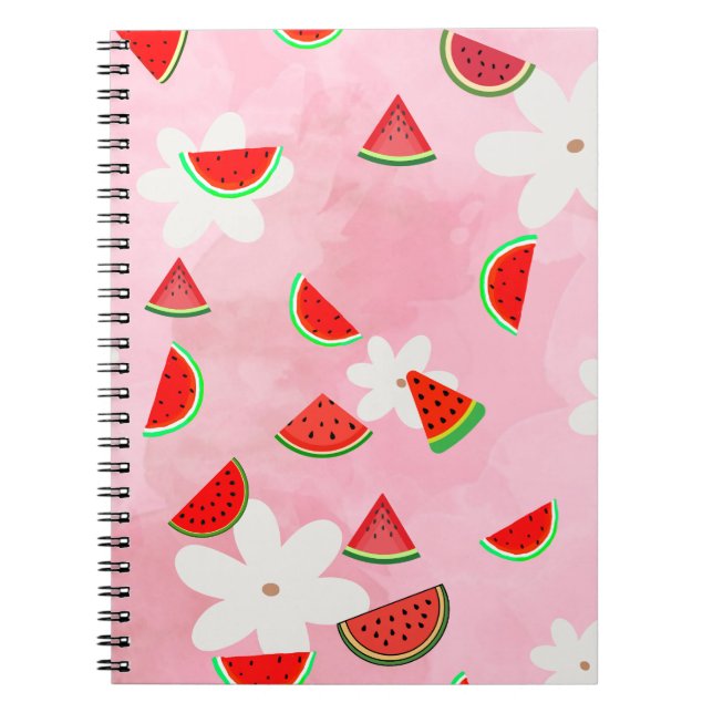 Cuaderno Flor de sandía - Patrón floral de verano divertido (Frente)
