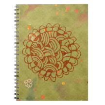 Flor de sol verde herrumbre moderna