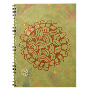Cuaderno Flor de sol verde herrumbre moderna