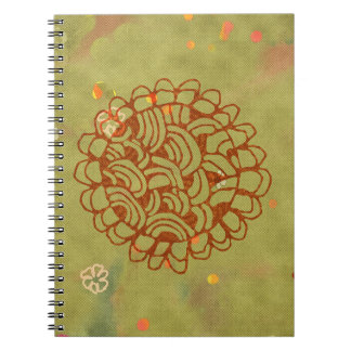 Cuaderno Flor de sol verde herrumbre moderna