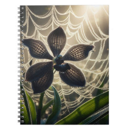 Cuaderno Flor de Spiderweb de orquídea negra