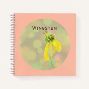 Cuaderno Flor de tallo amarillo en portátil con espiral de