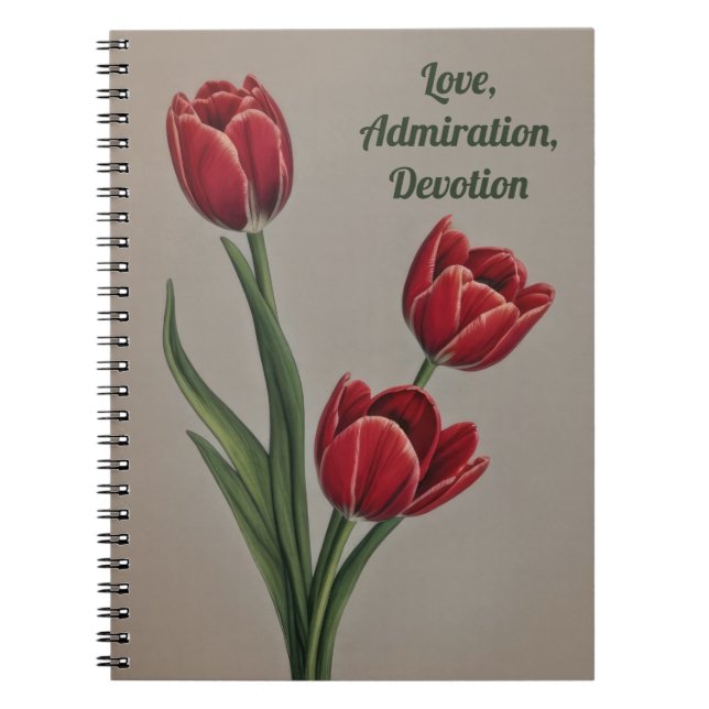 Cuaderno Flor de Tulip Rojo (Frente)