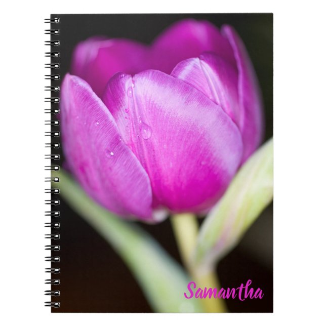 Cuaderno Flor de tulipán morado Portátil espiral (Frente)